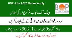 Bank of Punjab BOP Jobs 2023 for Females and Males | Apply Online