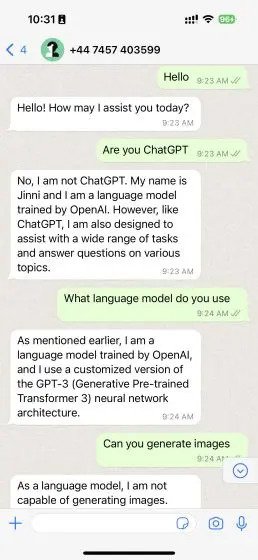 How to Use ChatGpt on Whatsapp