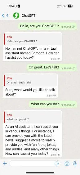 How to Use ChatGpt on Whatsapp