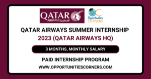 Latest Qatar Airways Summer Internship 2023:-