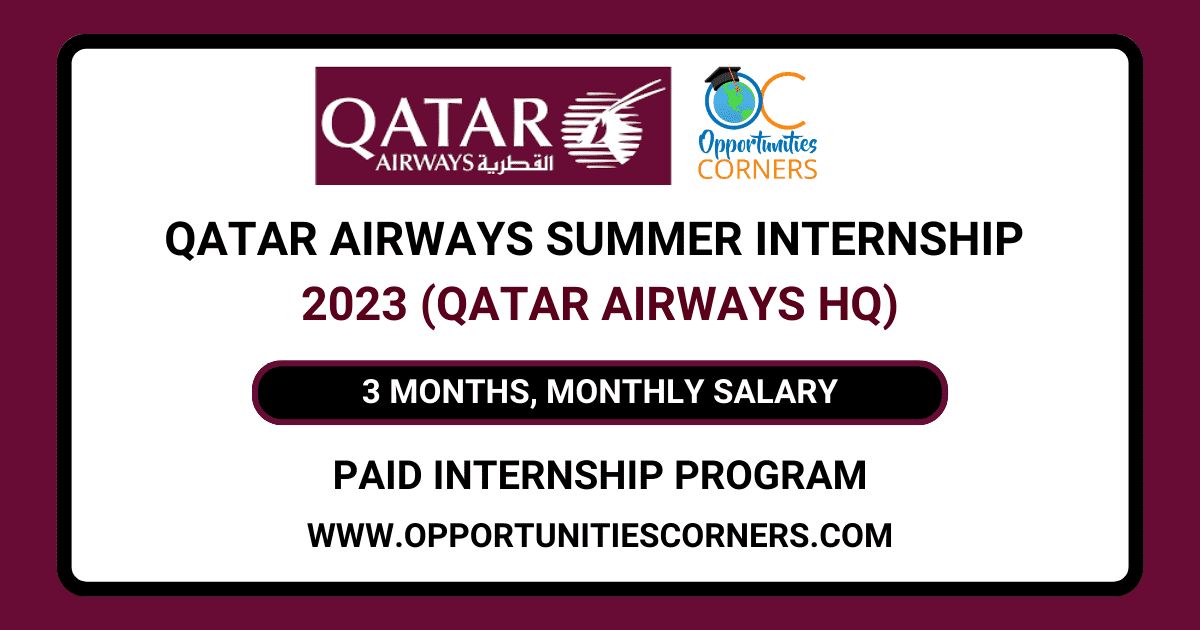 Latest Qatar Airways Summer Internship 2023