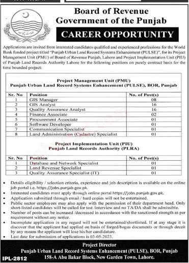 Jobs in Board Of Revenue Punjab