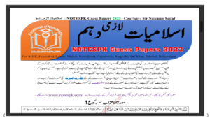 Latest Guess Papers of Islamiat 10th Class 2023