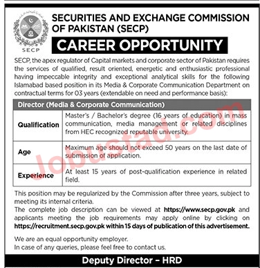 Latest Jobs in SECP 2023