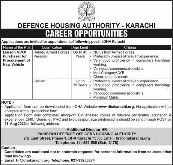 Jobs in Defense Housing Authority DHA