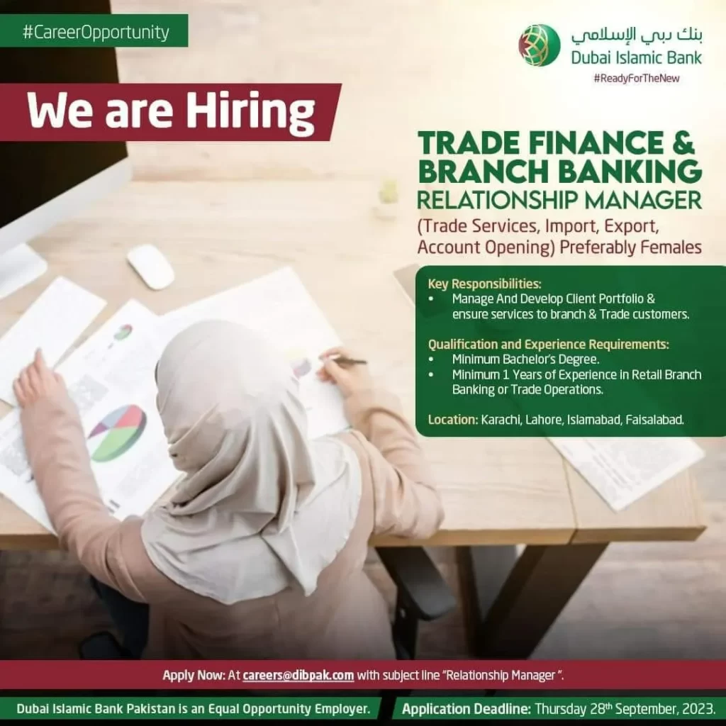 Dubai Islamic Bank Jobs karachi Lahore Islamabad