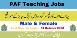 PAF Jobs 2023 for Teachers at PAF College