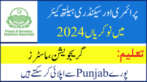 Punjab Primary & Secondary Health Care Department Jobs 2024 || NTS Apply Online For Male & Female