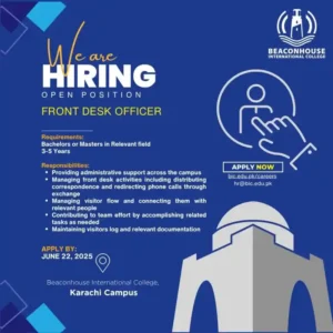 Front Desk Officer Jobs At Beaconhouse International College 2025 Online Application