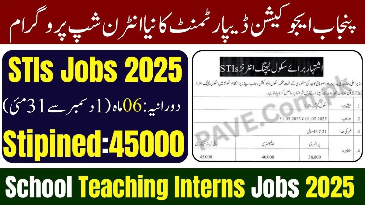 STI PESRP EDU Jobs 2026 – Online Apply for School Teaching Interns ...